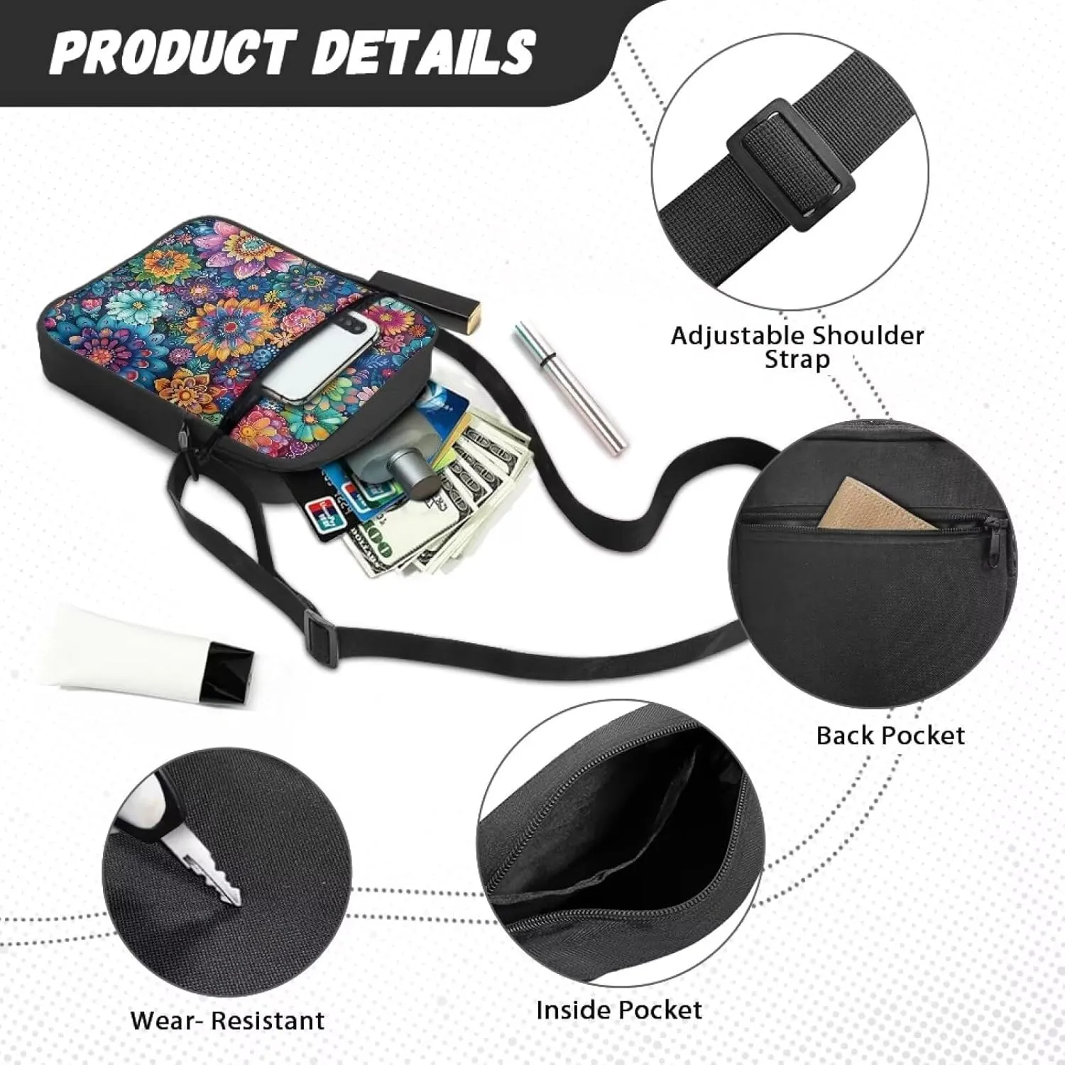 Messenger Bag for Men Lightweight Crossbody Shoulder Bag Shoulder Tote Purse for Women Store Small Items