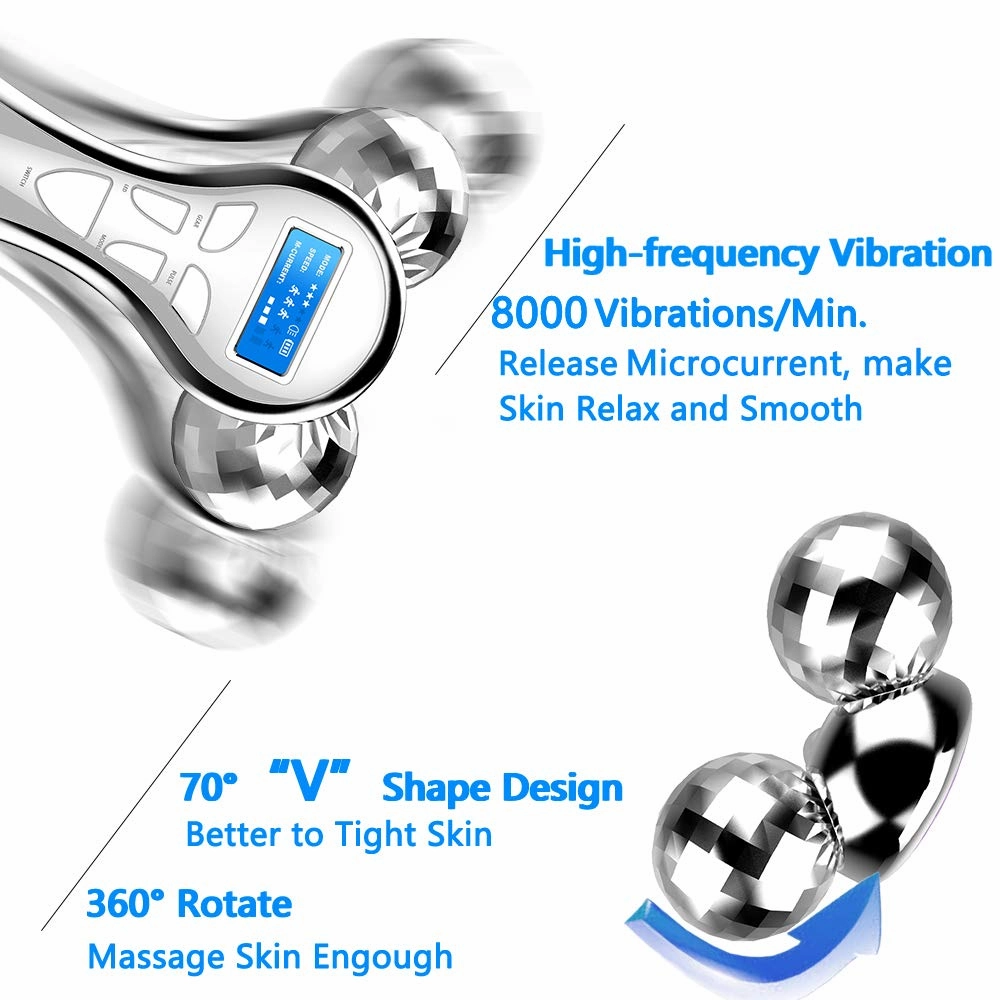 Microcurrent facial massager roller anti aging