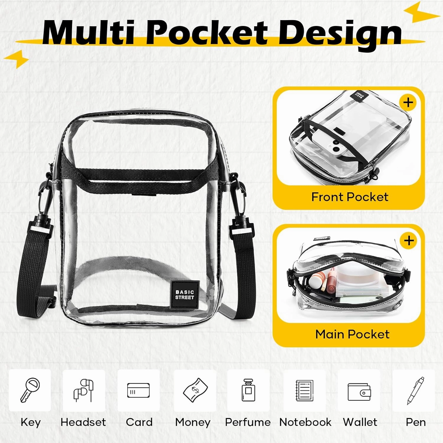 Mini Crossbody Bag Shoulder Bag for Men, Small Messenger Satchel Bag for Women
