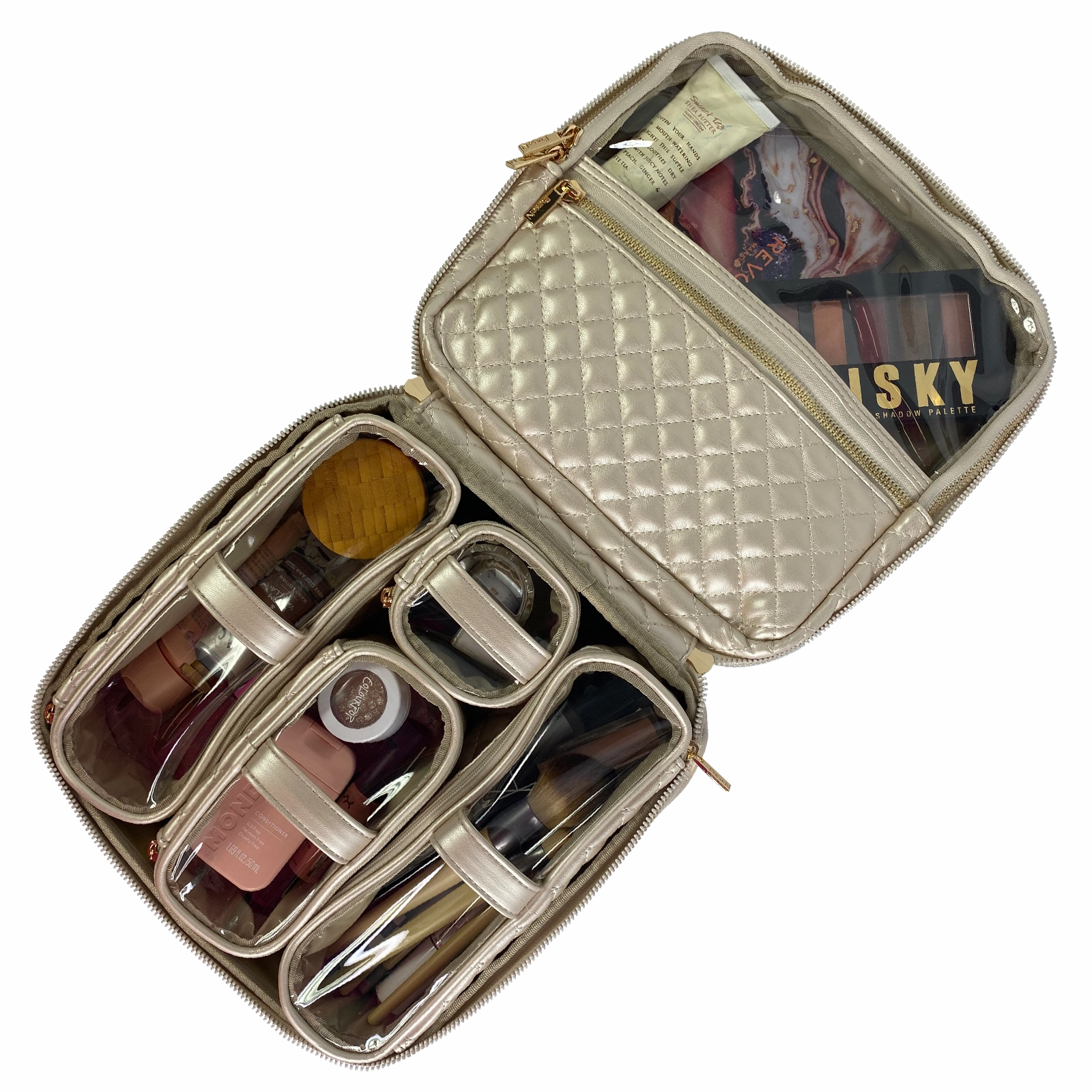 Mini Diva Makeup Case - Pearl Quilted