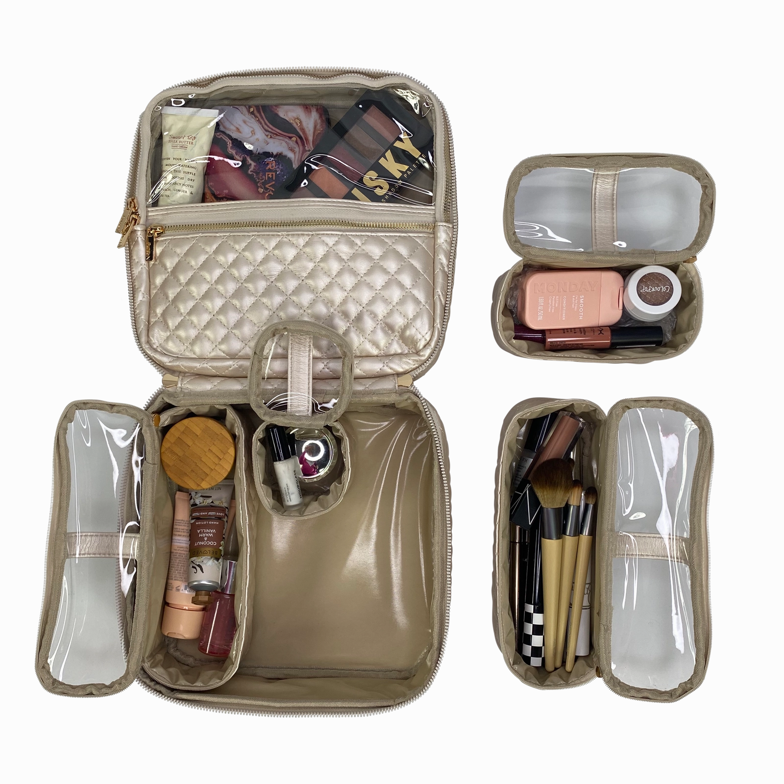 Mini Diva Makeup Case - Pearl Quilted