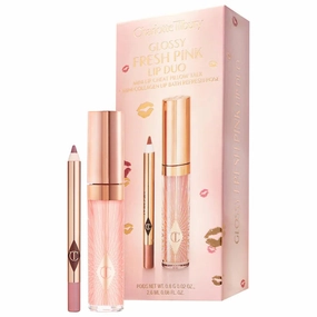 Mini Glossy Pink Lip Gloss   Lip Liner Set
