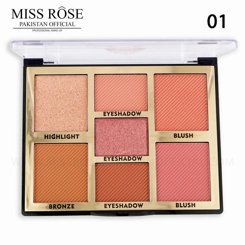 Miss Rose Face Kit - 7-Color Face Palette | Miss Rose 7-Color Blush