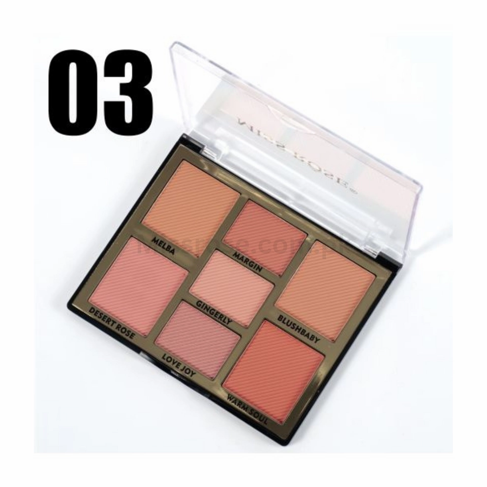 Miss Rose Face Kit - 7-Color Face Palette | Miss Rose 7-Color Blush