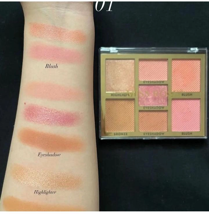 Miss Rose Face Kit - 7-Color Face Palette | Miss Rose 7-Color Blush