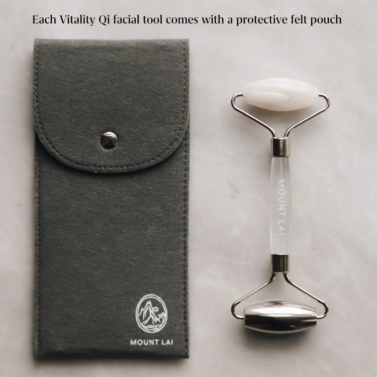 MOUNT LAI The Vitality Qi White Jade & Stainless Steel Dual Action Facial Roller