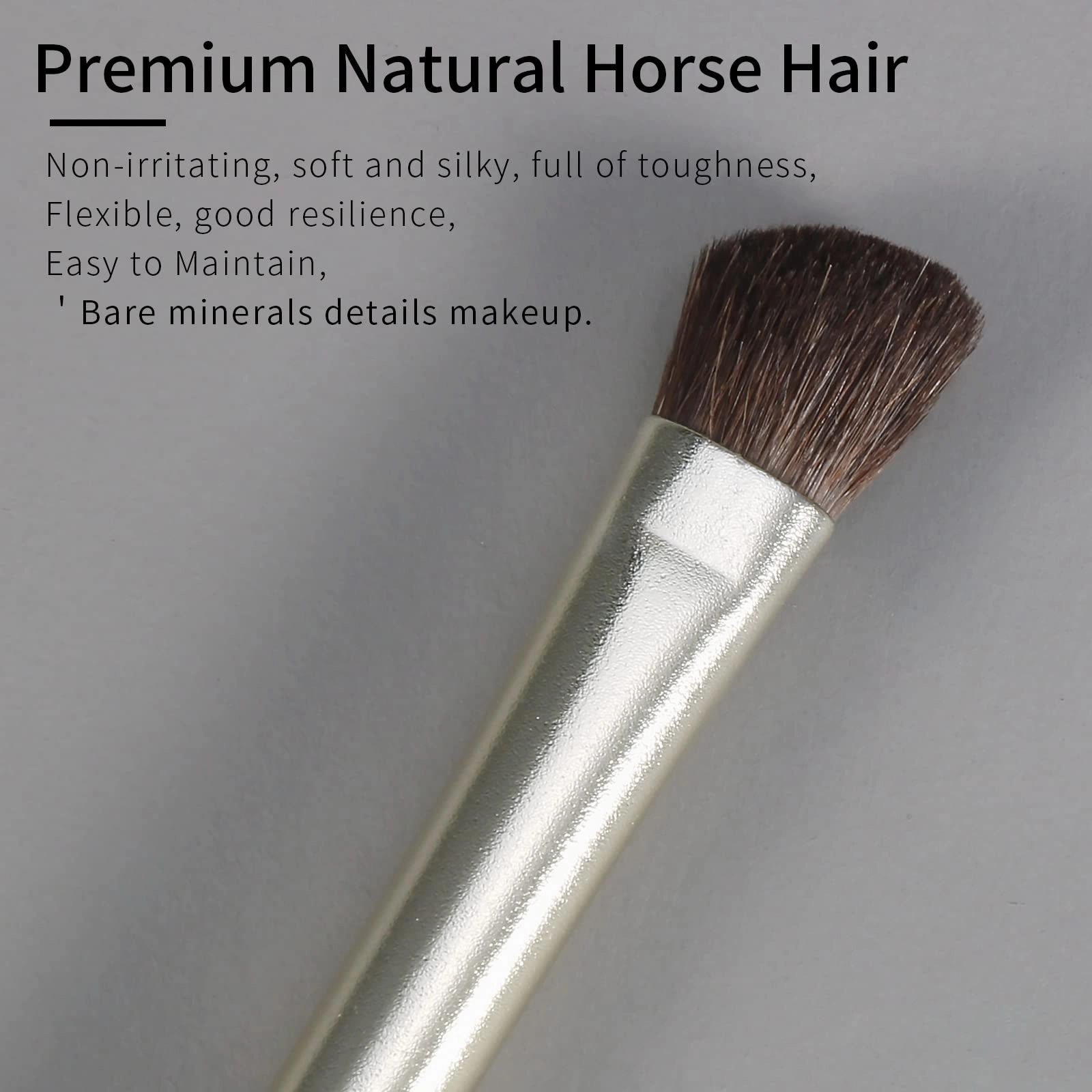 Natural Pony Hair Eye Shadow Brush by ENZO KEN, Small Nose Contour Brush, Angled Eyeshadow Brush, Angled Eye Shadow Brush, Single Eyeshadow Brush, Eye Brushes, Eyeshadow Blending Brush. (Gold, E202)
