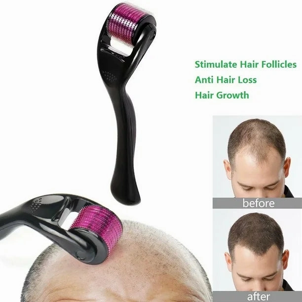 New Derma Roller Needling for Face - 540 Titanium Micro Needle Beard Regrowth - Acne and Hair Loss Skin Care