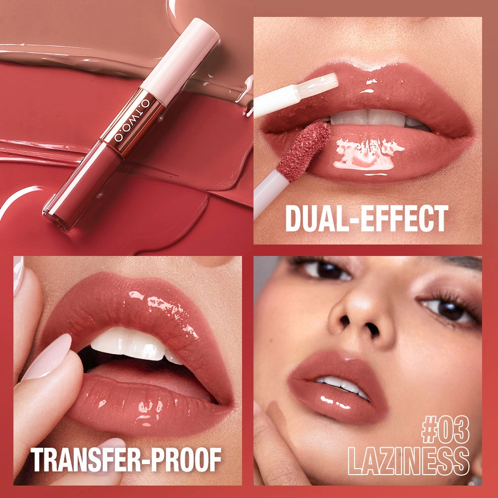 O.TWO.O 2 IN 1 Matte Long Wear Lip Gloss Clear Moisturizing Lip Oil Wholesale Supplier