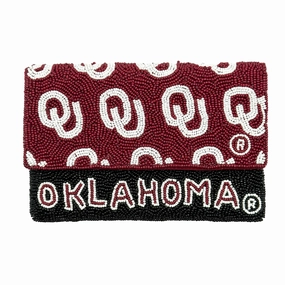 OU OKLAHOMA UNIVERSITY MINI CLUTCH
