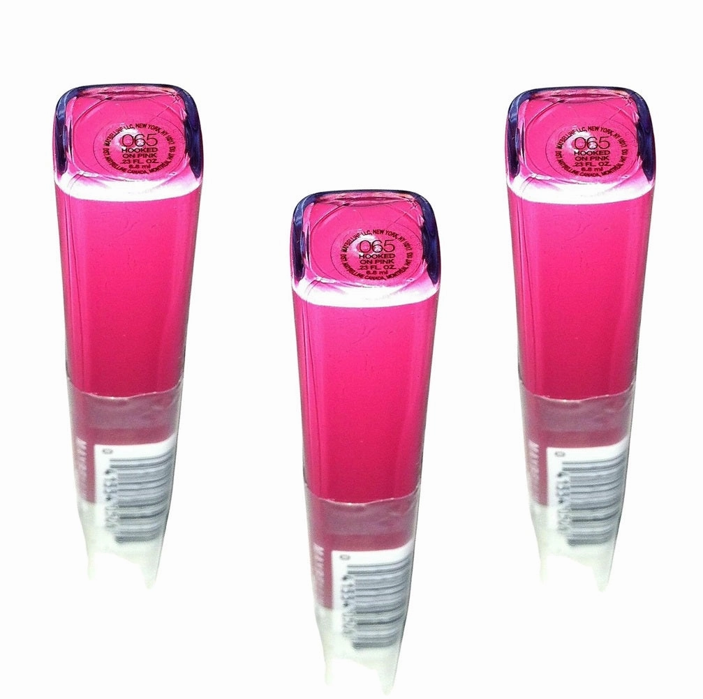 Pack of 3 Maybelline New York Color Sensational Lip Gloss, Hooked on Pink 065