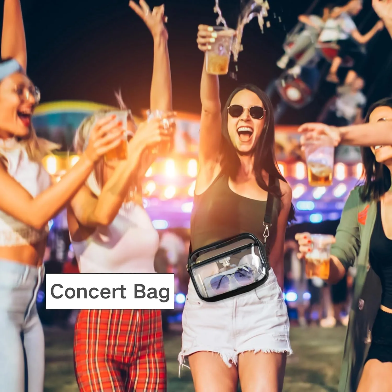 PACKISM Clear Bag for Stadium Events - Clear Purses for Women Stadium Crossbody Concert Bag for Game Day， Sports, Festival