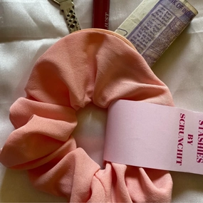Peach Zipper Scrunchie