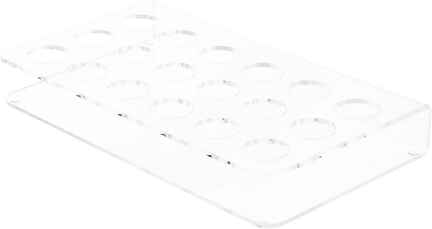 Plymor Clear Acrylic Display for 18 Round Lipstick Tubes, 1.5" H x 9.5" W x 5.5" D