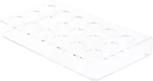 Plymor Clear Acrylic Display for 18 Round Lipstick Tubes, 1.5" H x 9.5" W x 5.5" D