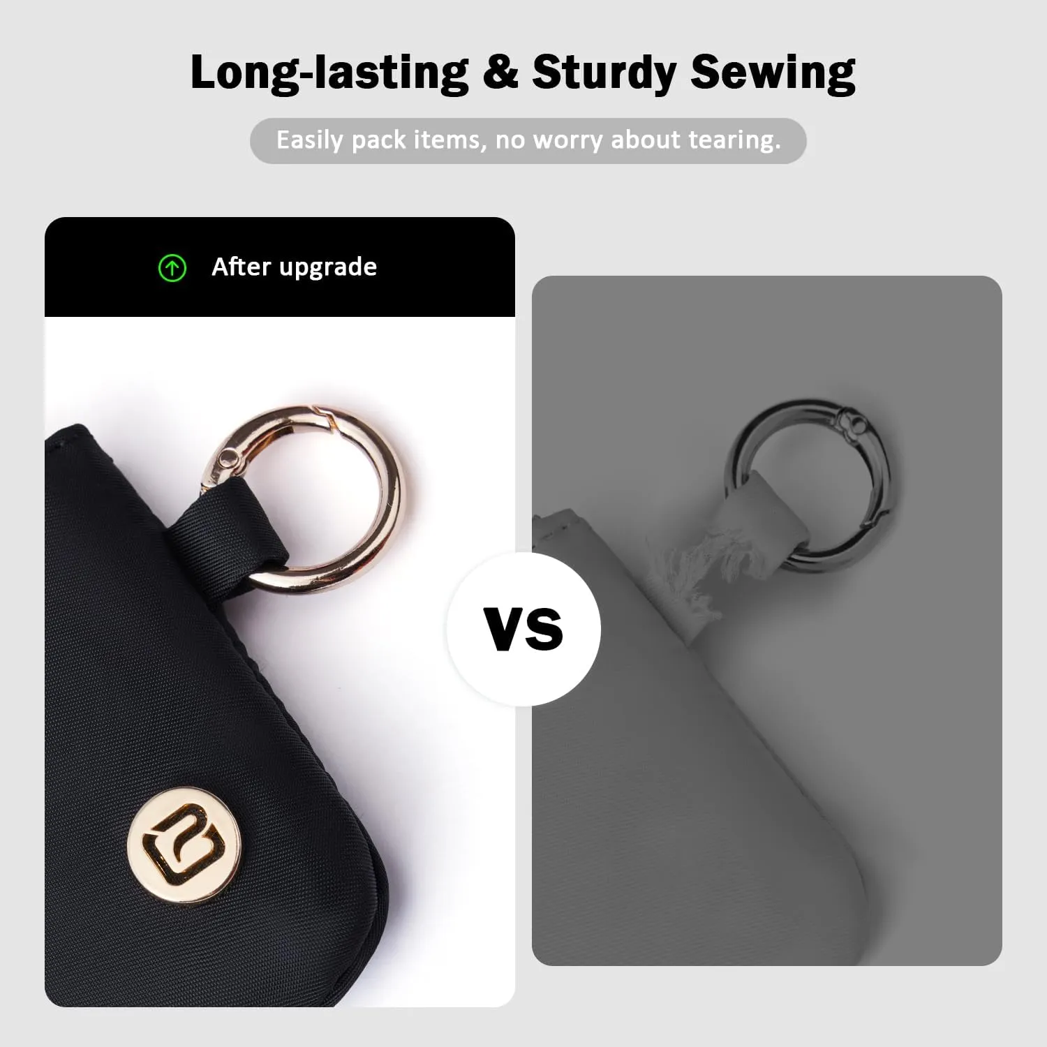 POIUGOYA Keychain Wristlet Wallet,Dual Pouch Wristlet Portable,Nylon RFID Coin Purse Small Wallet with key ring,ID Window