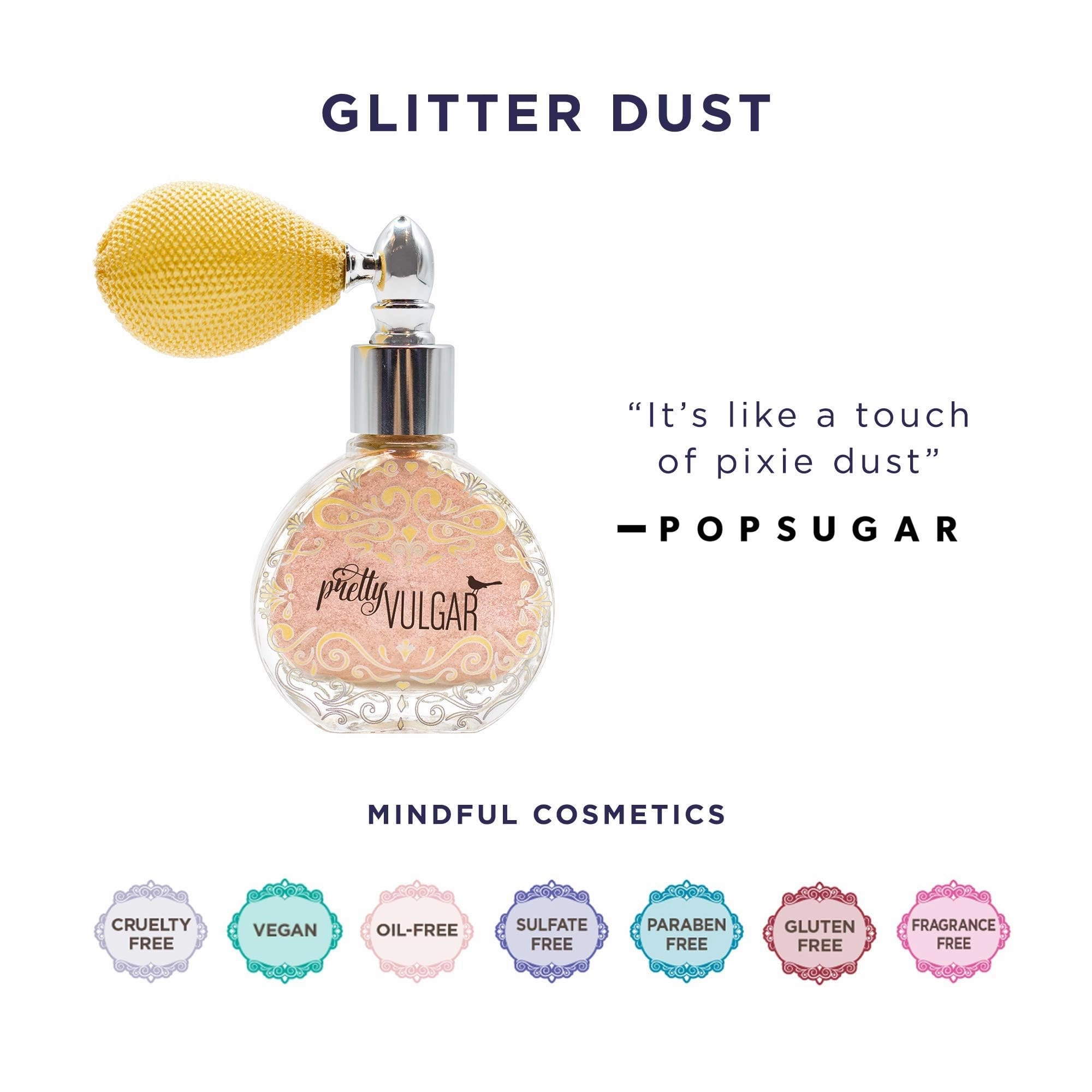 Pretty Vulgar Glitter Dust, All-Over Body Glitter Spray for Face, Hair and Body, Shimmering Spray Powder, Highlighter Powder Spray, Clean, Vegan and Cruelty-Free, 10g / 0.35 Oz