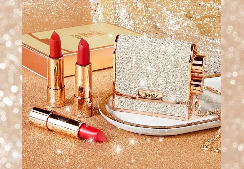Private labels Glitter Bag Lipstick Matte Moisturizing Velvet lasting Temperature change Lip balm 3pcs in bag Fashion Makeup