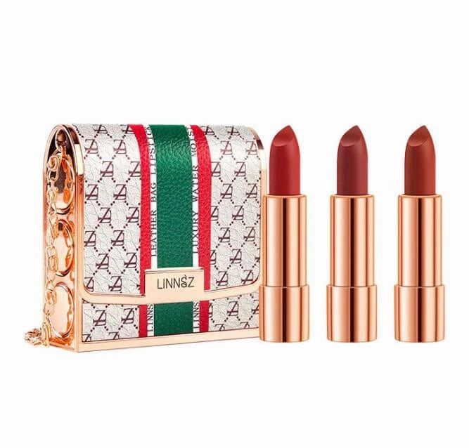 Private labels Glitter Bag Lipstick Matte Moisturizing Velvet lasting Temperature change Lip balm 3pcs in bag Fashion Makeup