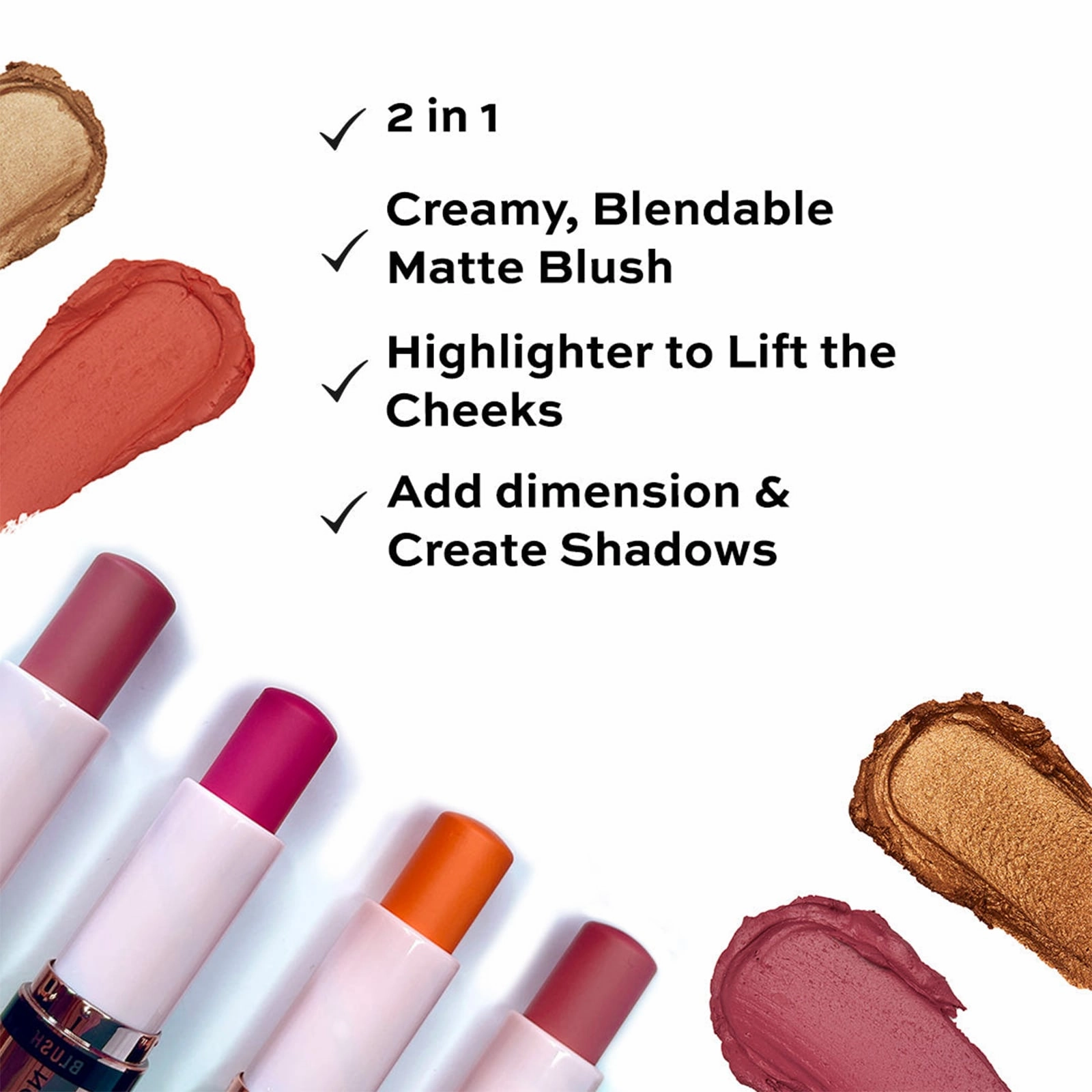 Revolution Blush & Highlight Stick Champagne Shine 8.6g