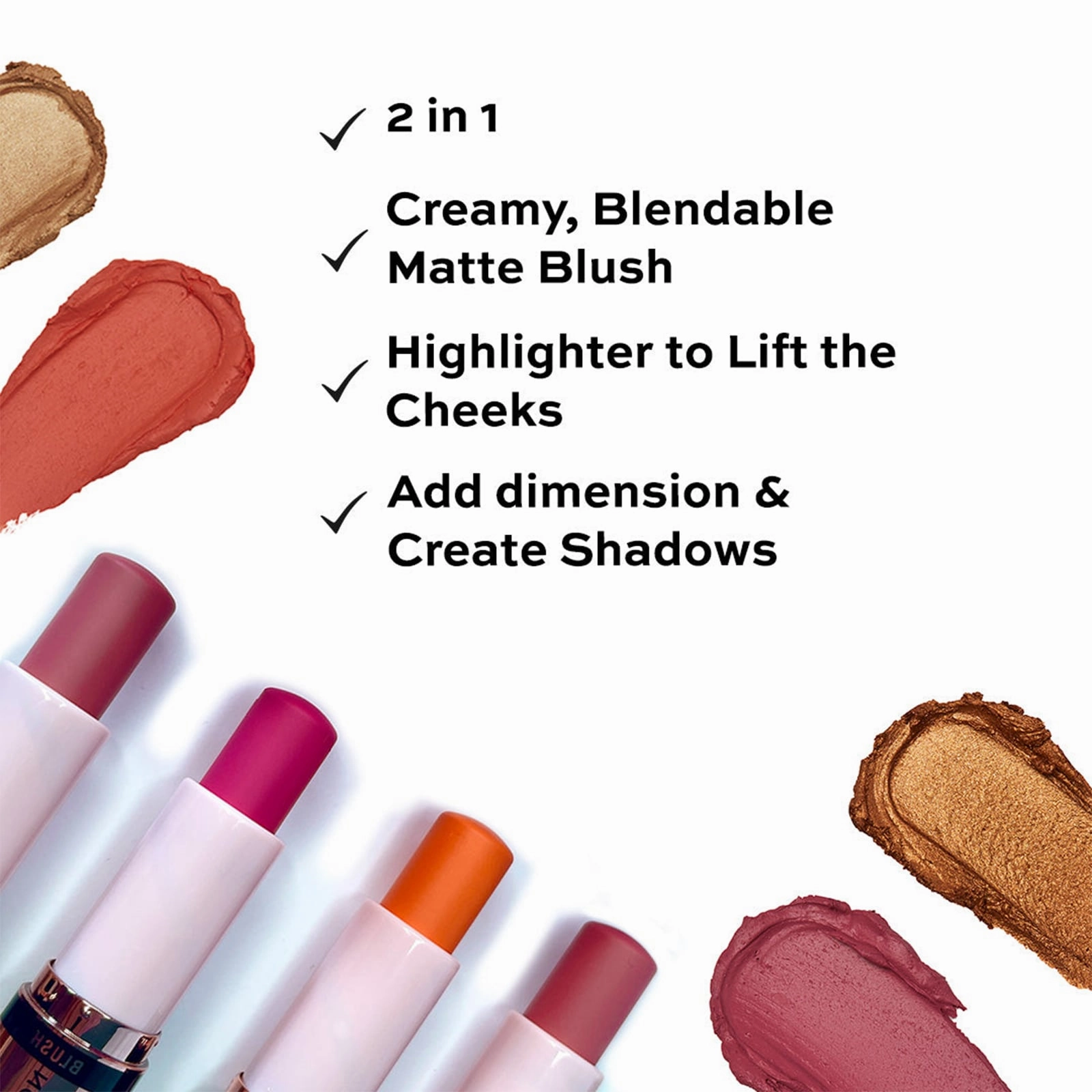 Revolution Blush & Highlight Stick Champagne Shine 8.6g