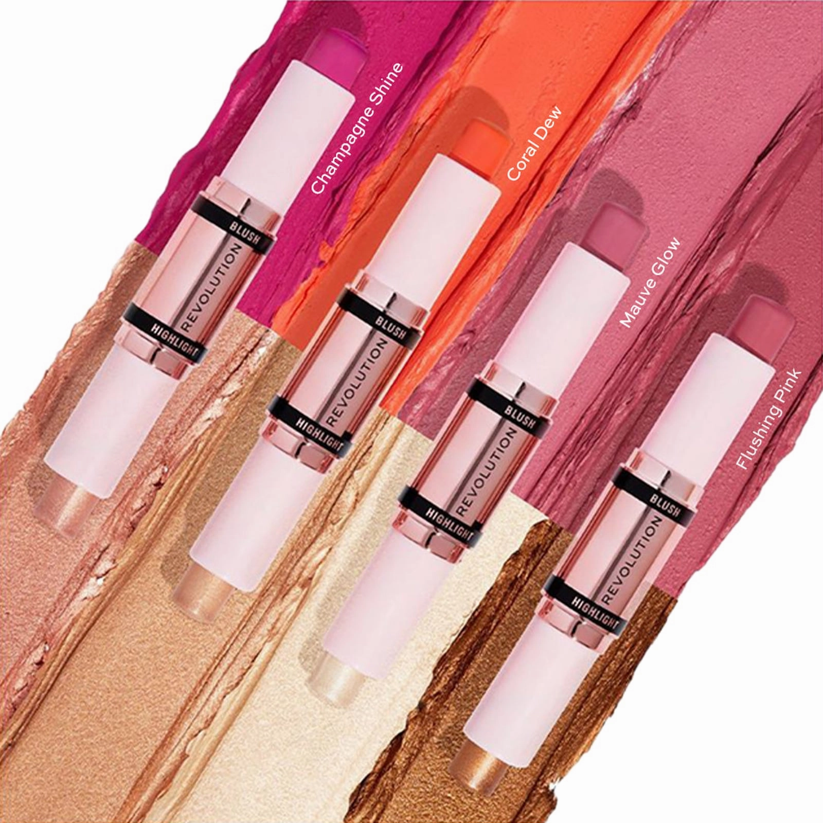 Revolution Blush & Highlight Stick Champagne Shine 8.6g
