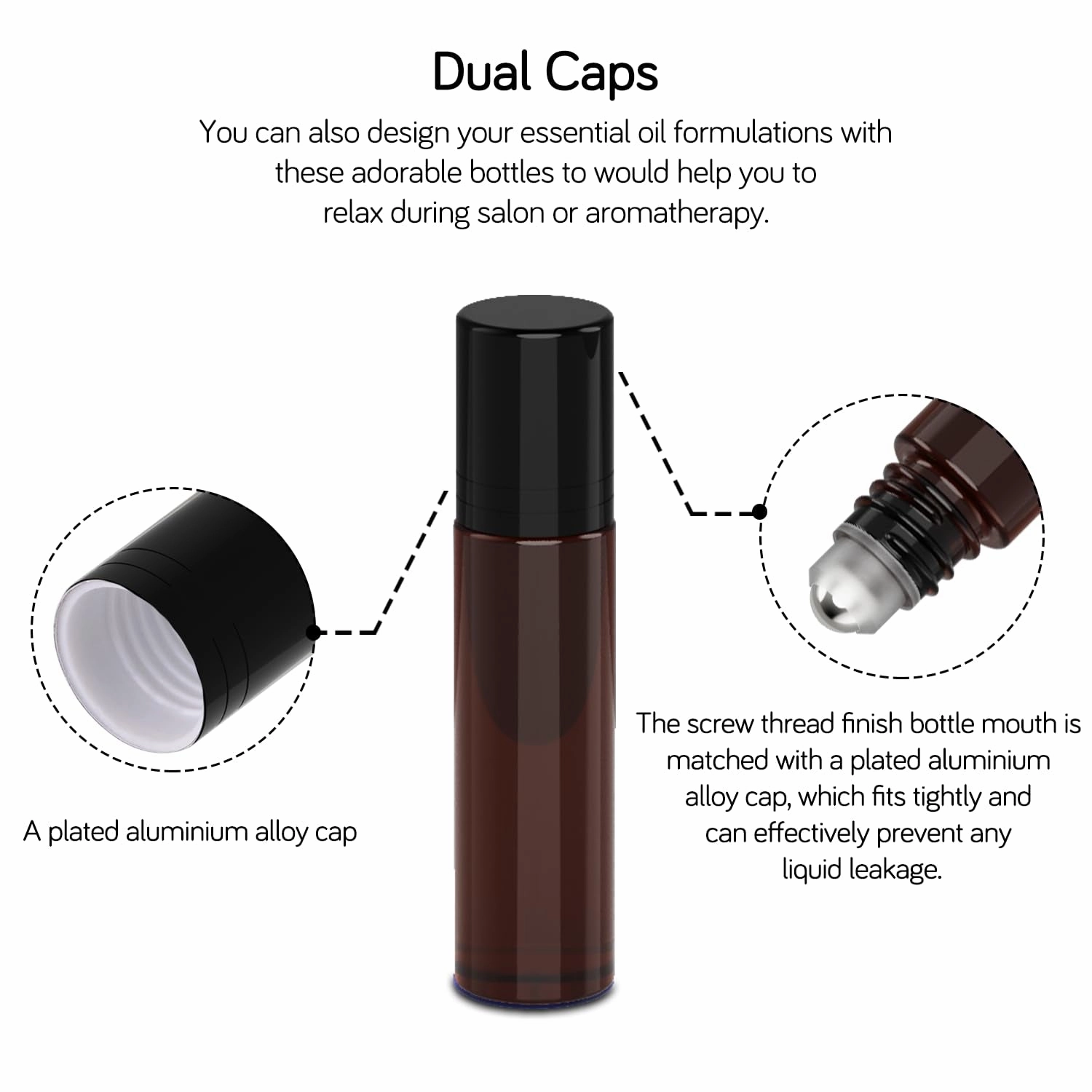 Roller Bottles for Oils 10 Ml (Amber Glass, 6 Pack, 1 Extra Stainless Steel Balls, 12 Labels, 1 Opener, 1 Funnels Essential Oil Roller Bottles, Roller on Bottles