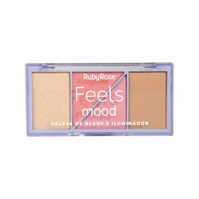Ruby rose highlighter and blush palette (light) -HB-7529/1