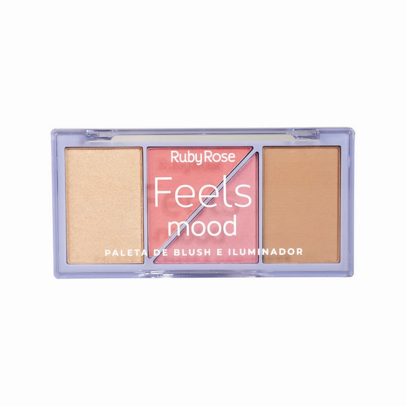 Ruby rose highlighter and blush palette (light) -HB-7529/1