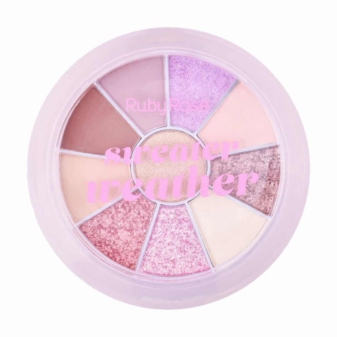 Ruby rose round eyeshadow and highlighter palette sweater weather #6 HB-1075