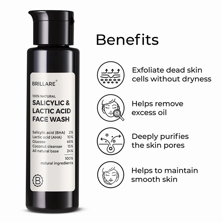Salicylic Acid Face Wash & face serum & Body Wash & Body Lotion with Jade Roller & Pink Pouch Combo