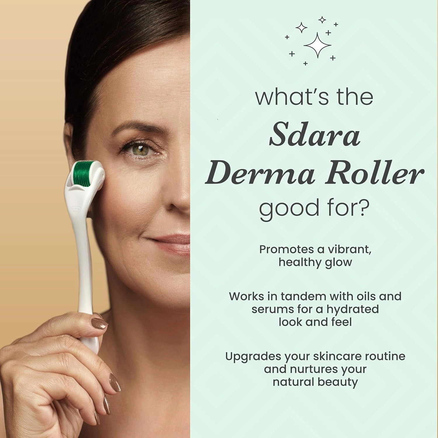 Sdara Derma Roller Microneedling Roller for Face - Includes Free Storage Case (1-Pack), Unisex