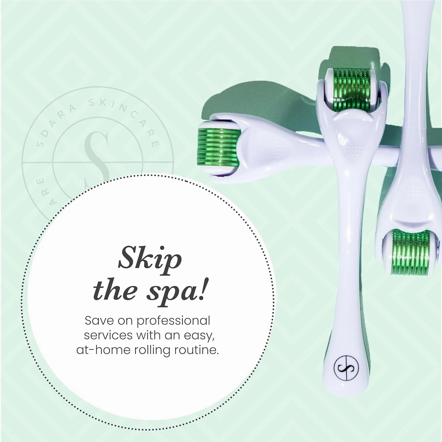 Sdara Derma Roller Microneedling Roller for Face - Includes Free Storage Case (1-Pack), Unisex