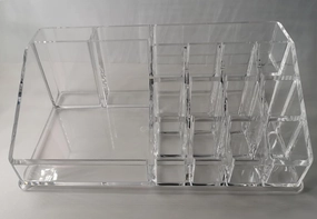 Series Model HZ-05 Acrylic Makeup Organizer, Clear Cosmetic Storage Display, Multi-Compartment Holder for Lipstick, Nail Polish, Brushes