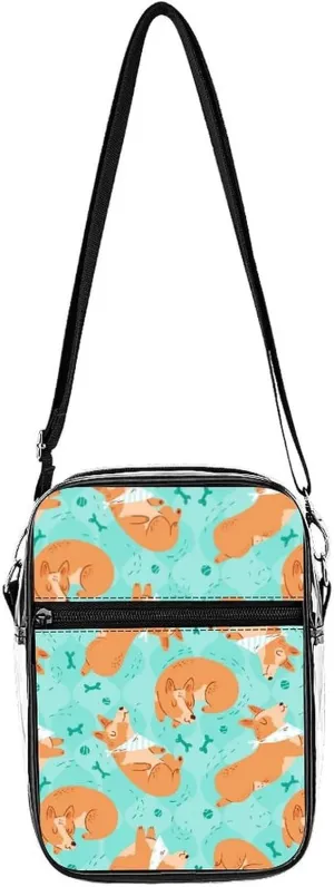 Sleeping Corgi Clear Stadium Crossbody Bags Adjustable Strap Shoulder Purse for Women and Men