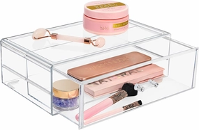 Sorbus Stackable Acrylic Drawers - 1 Clear Storage Drawers for Organizing Make up Palettes, Nail Hair Accessories, Cosmetics & Beauty Supplies - 11.75"W Makeup Organizer for Vanity, Bathroom Organizer