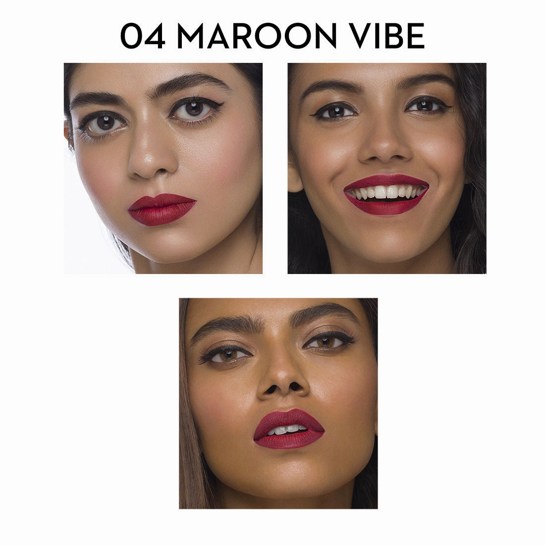 SUGAR Matte Attack Transferproof Lipstick - 04 Maroon Vibe (Dark Red) (2g)