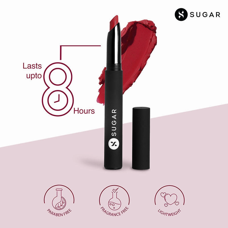 SUGAR Matte Attack Transferproof Lipstick - 06 Spring Crimson (Crimson Red) (2g)