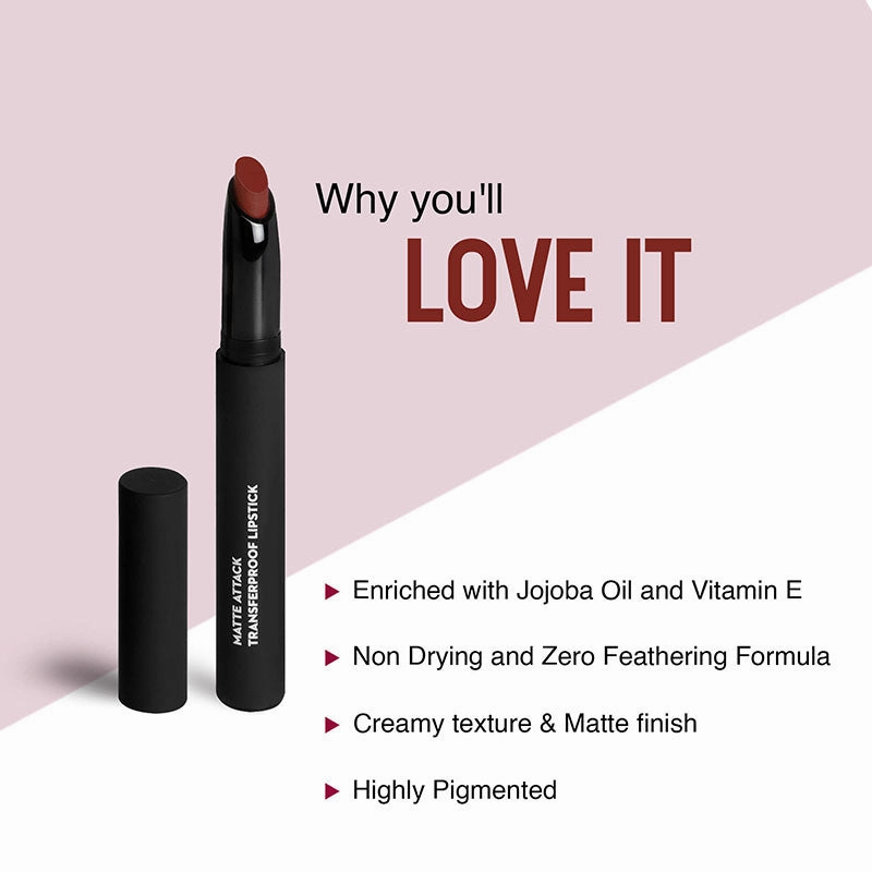 SUGAR Matte Attack Transferproof Lipstick - 06 Spring Crimson (Crimson Red) (2g)