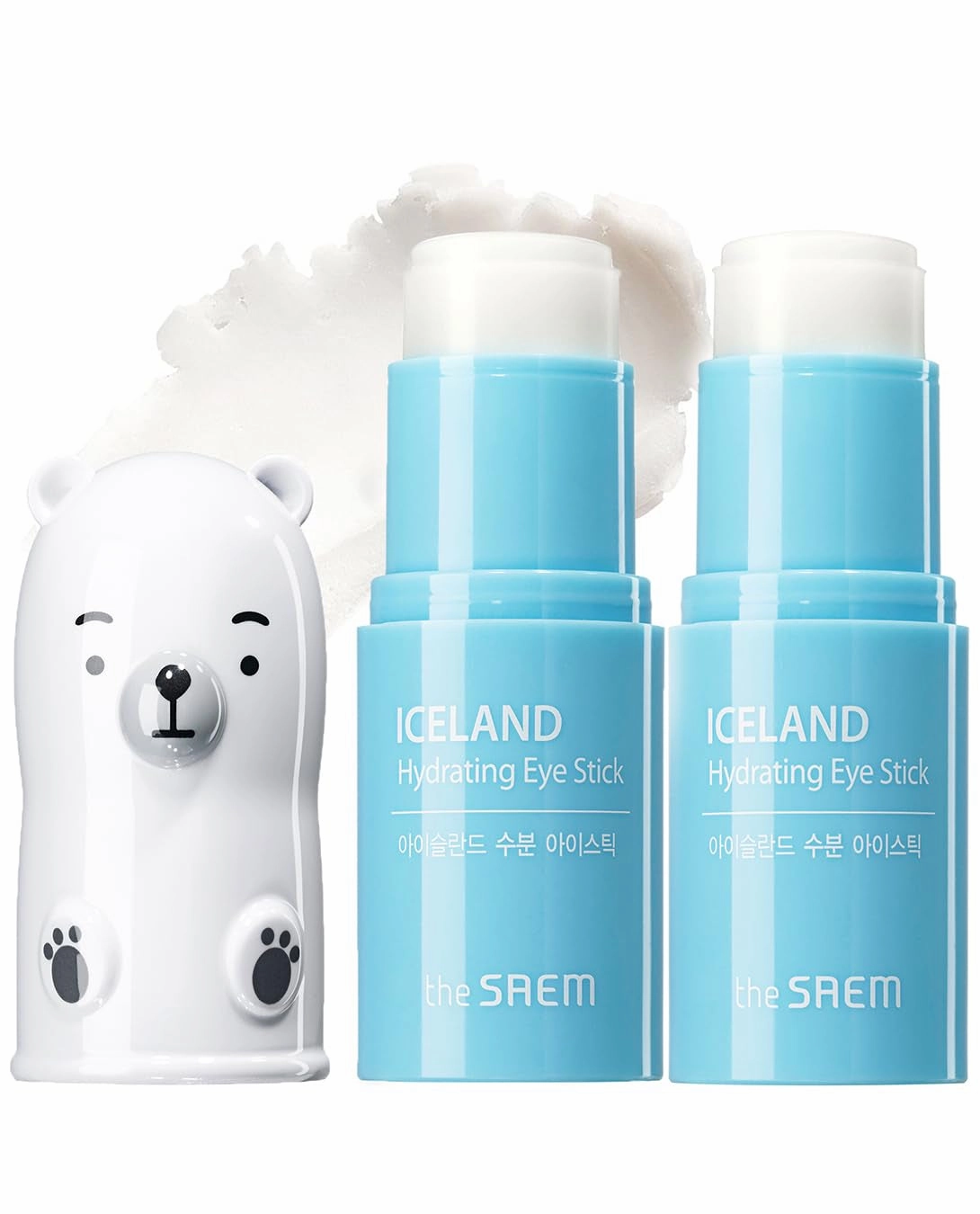 The SAEM Iceland Hydrating Eye Stick 0.24Oz - Cooling Eye Balm for Dark Circles and Puffiness – under Eye Treatment - Reduce Wrinkles and Moisturizing - Minimize Dark & Puffy Eyes - Aqua Scent