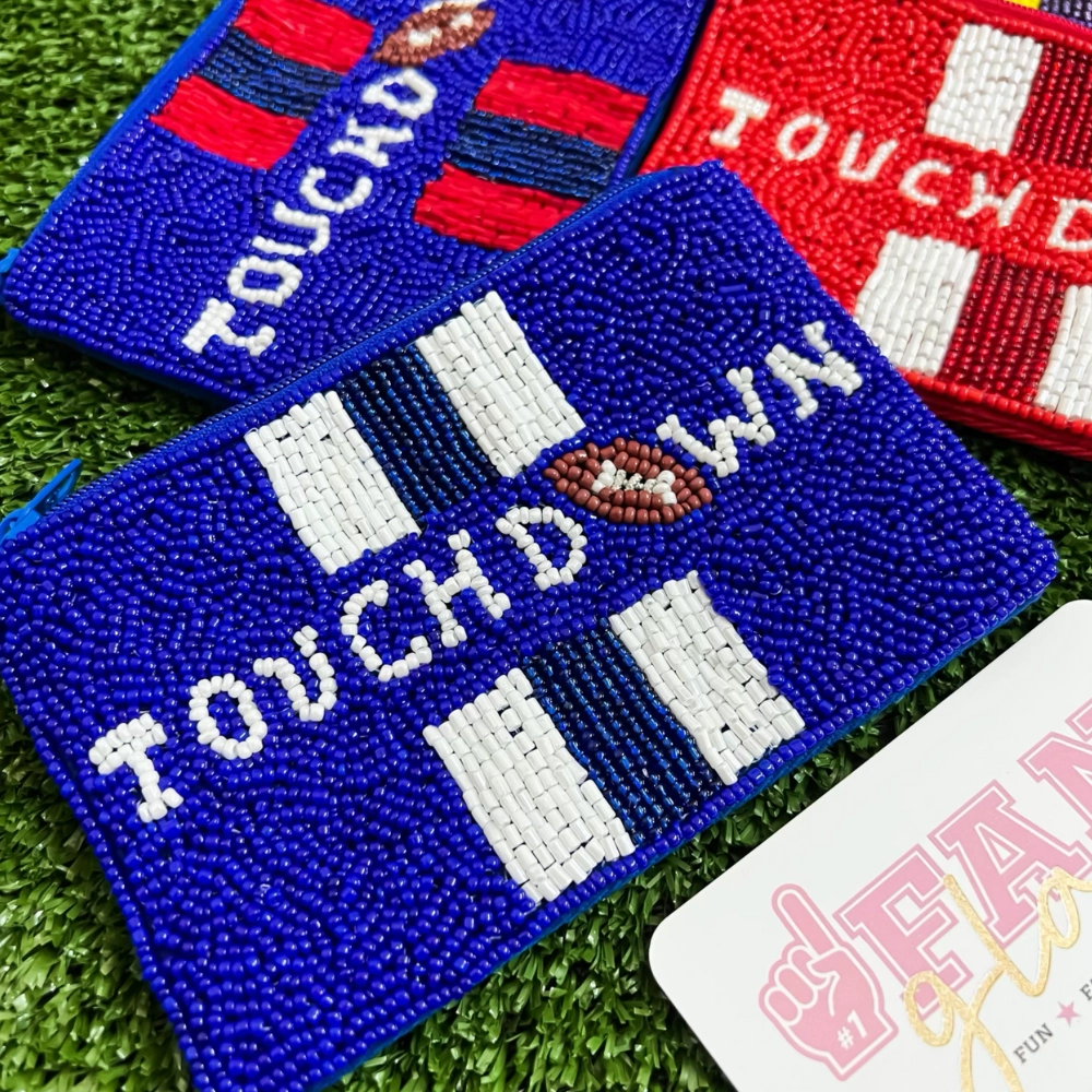 TOUCHDOWN BEADED COIN PURSE - 5 COLORS