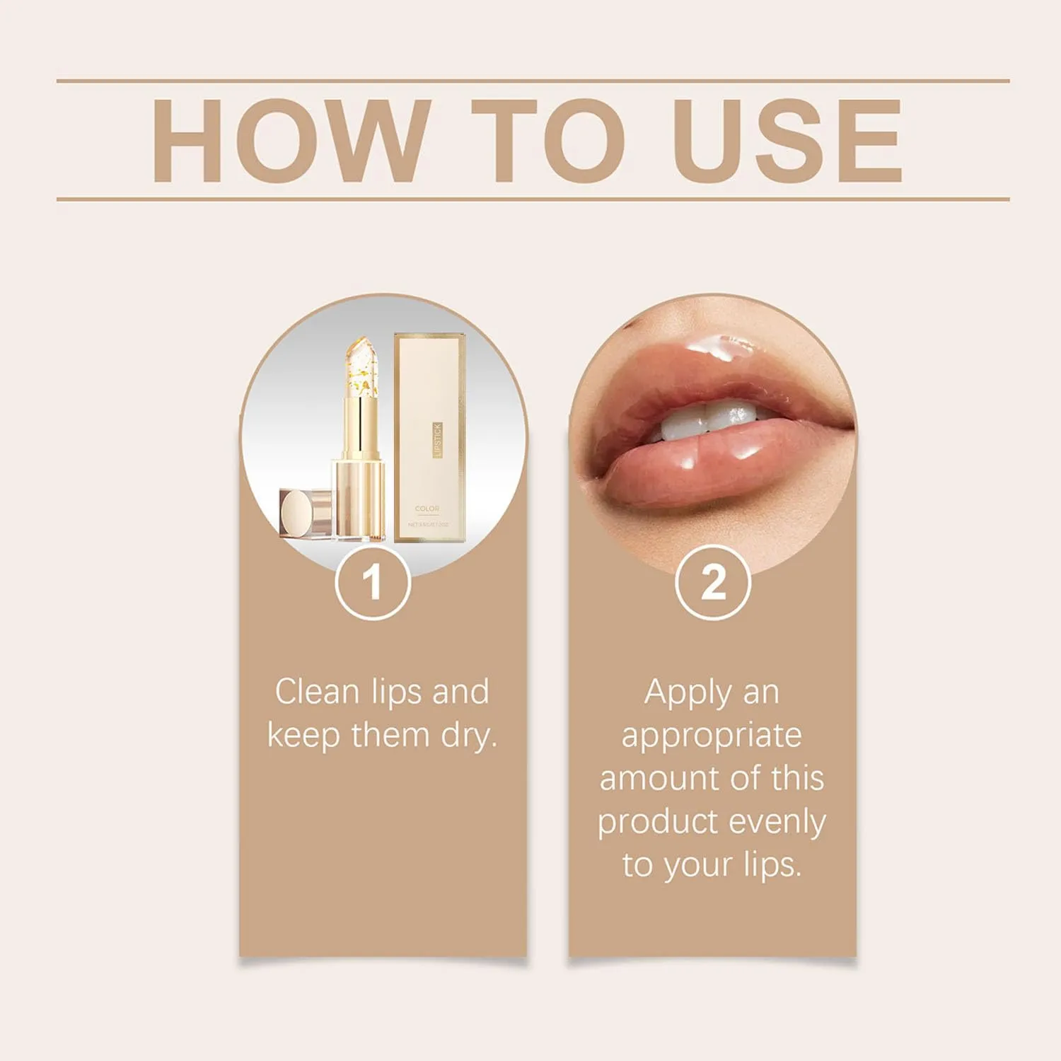 Transfer Proof Color Changing Lipstick, Clear Lipstick That Changes Color, Long Lasting 24 Hours Moisturizing Glossy Shine Lip Gloss, For Women (2Pcs)