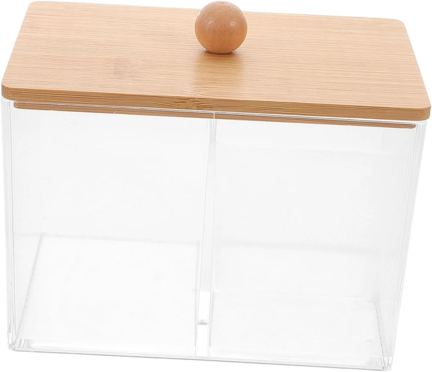 Transparent Cotton Pad Storage Box with Lid Stylish Desktop Organizer for Makeup Brushes Cotton Swabs and Bathroom Accessories Elegant Wave Pattern Design for Chic Home Decor