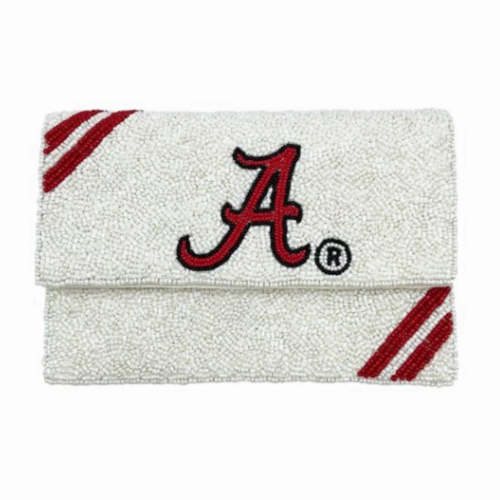 UNIVERSITY OF ALABAMA "A" MINI BEADED CLUTCH