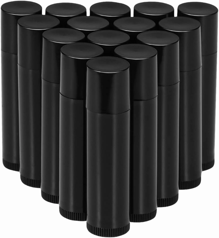 Uonlytech 25pcs Empty Refillable Lip Balm Tubes, Plastic Mini Lip Gloss Balm Tubes with White Caps Crayon Tube for Travel Craft DIY
