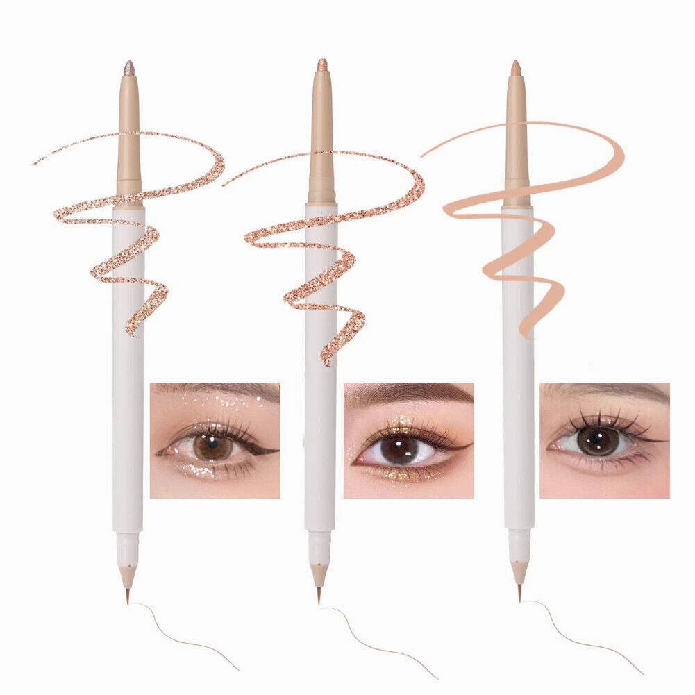 US 5-10Pc Double Ended Highlighter Liner 2 in 1 Makeup Pen Lying Silkworm Pencil