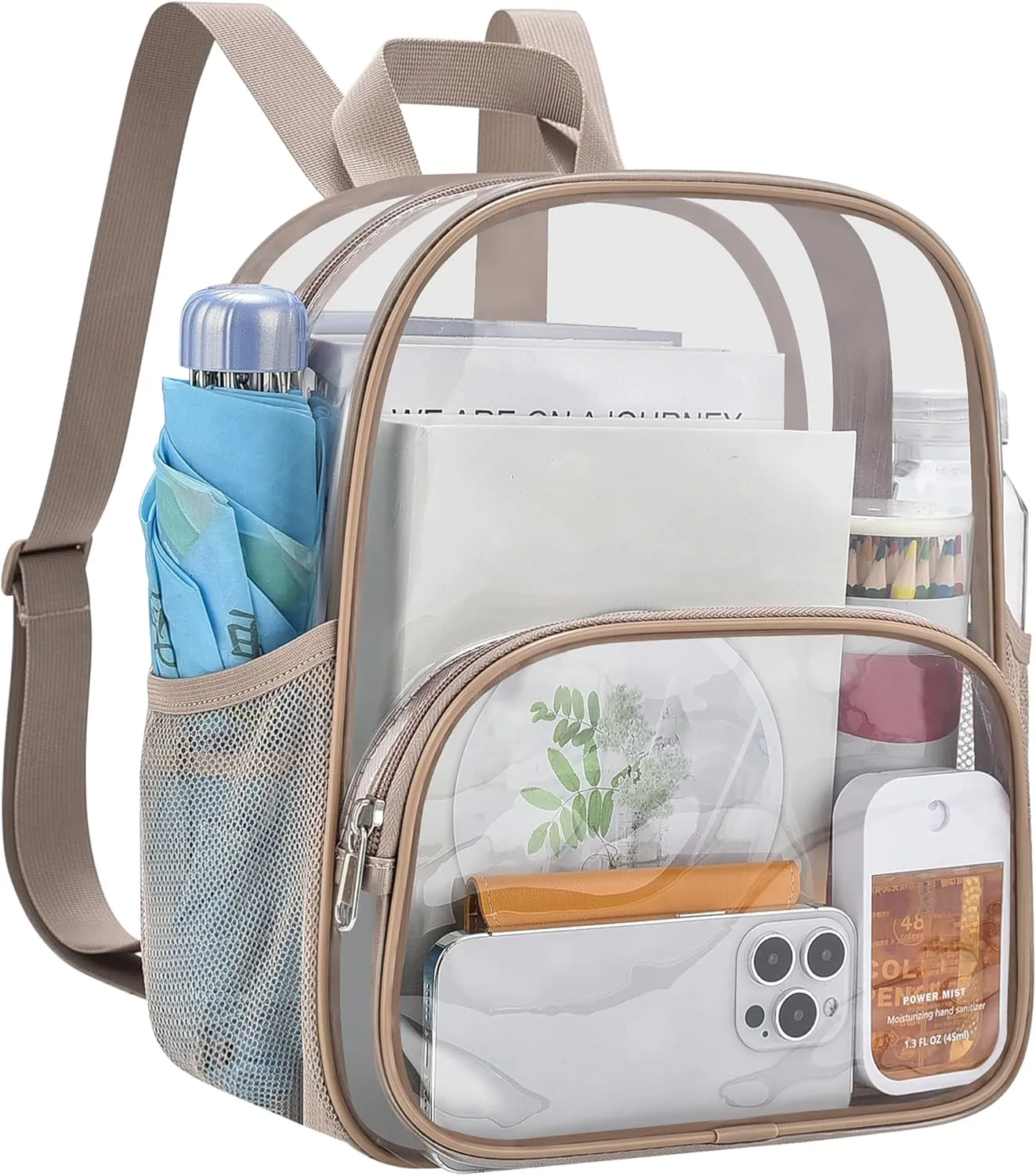 USPECLARE Clear Backpack for Stadium Events Small Clear Backpack 11.5x9.5x6 for Concert Sport Events Work Travel