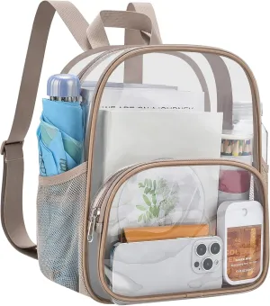 USPECLARE Clear Backpack for Stadium Events Small Clear Backpack 11.5x9.5x6 for Concert Sport Events Work Travel