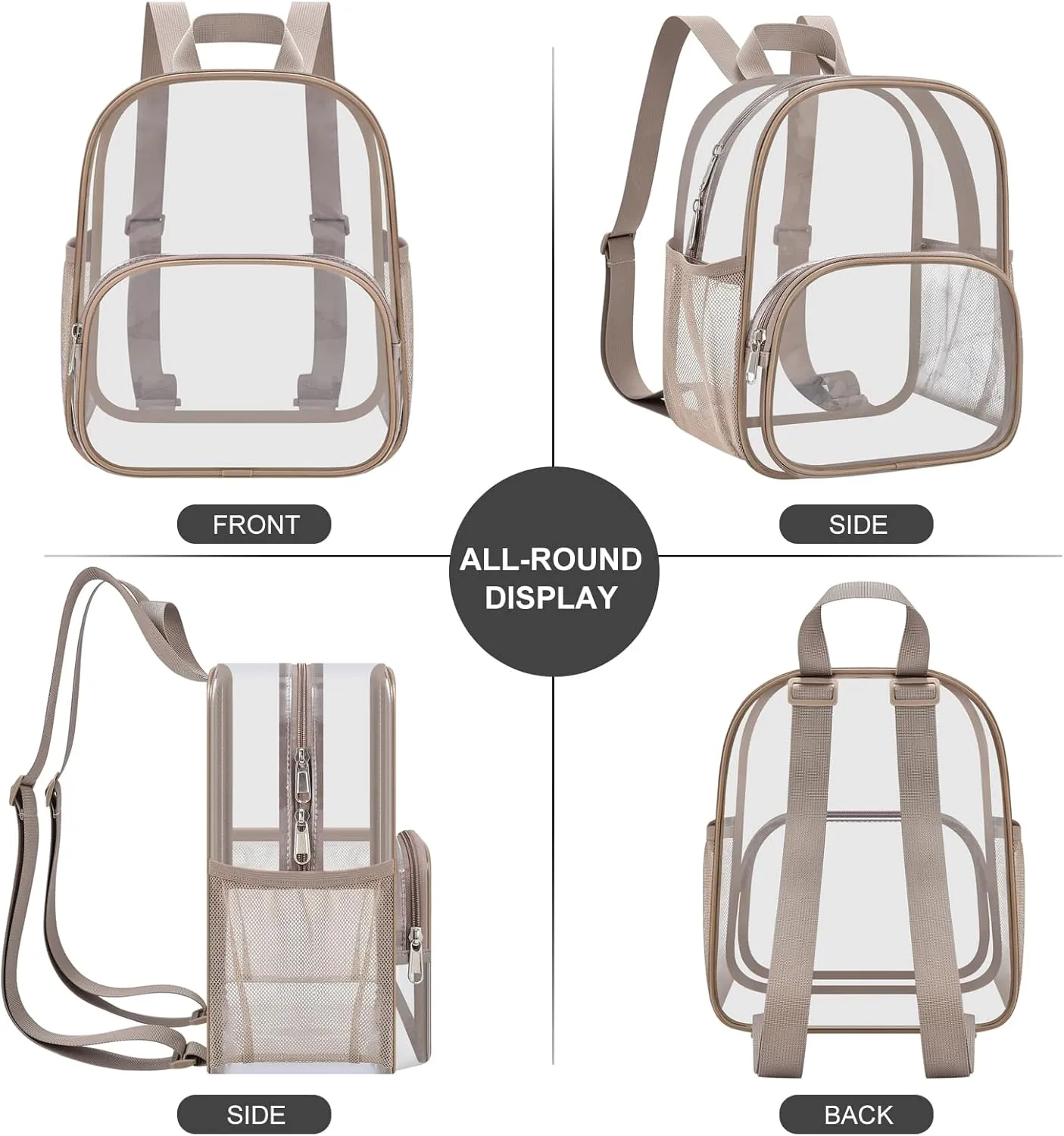 USPECLARE Clear Backpack for Stadium Events Small Clear Backpack 11.5x9.5x6 for Concert Sport Events Work Travel