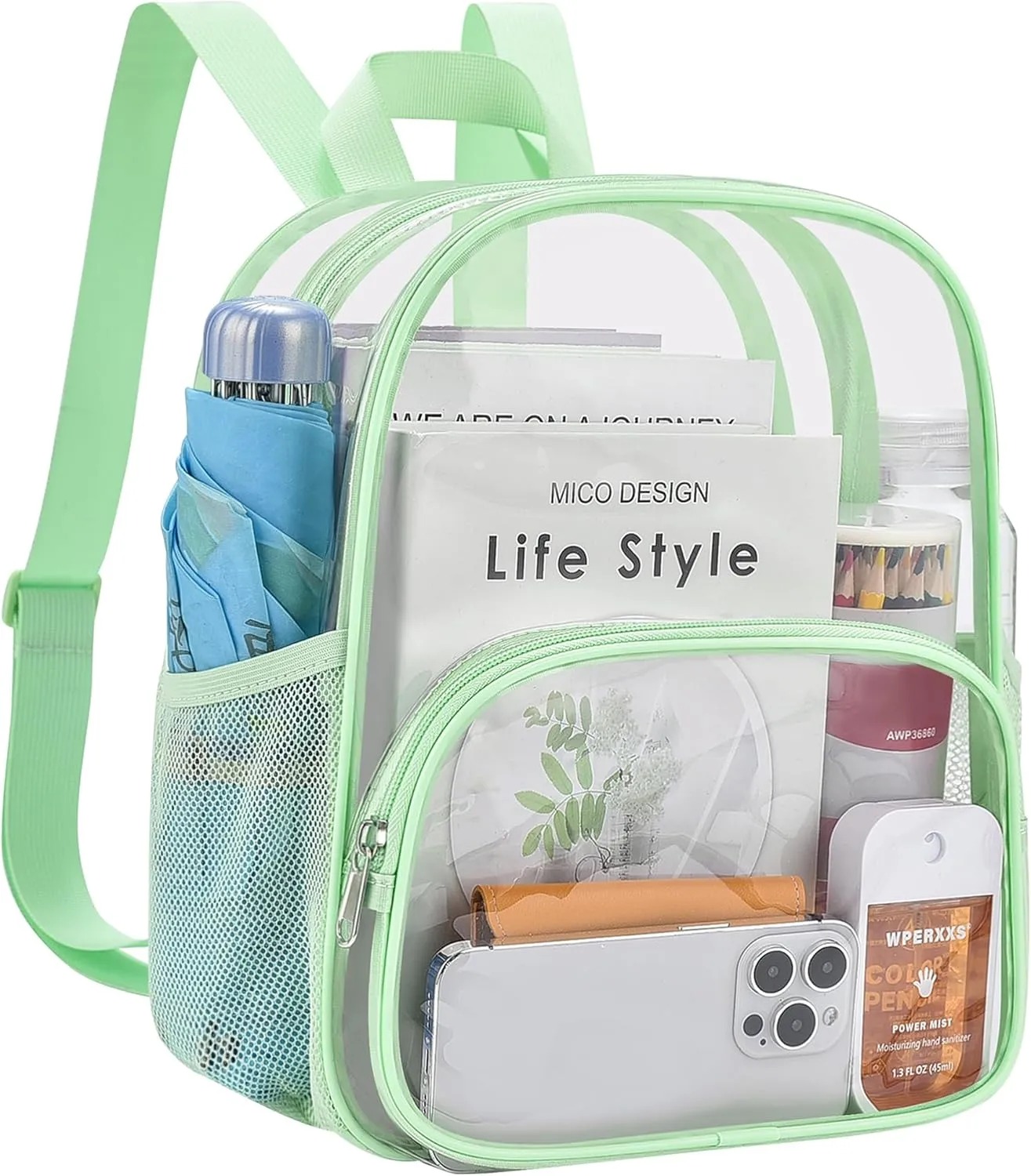 USPECLARE Clear Backpack for Stadium Events Small Clear Backpack 11.5x9.5x6 for Concert Sport Events Work Travel